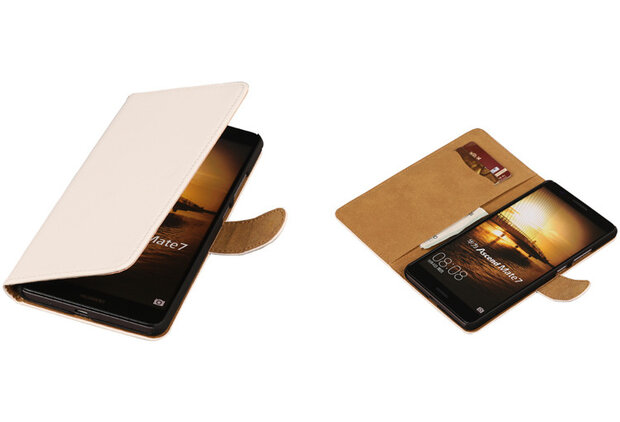 Wit Huawei Ascend Mate 7 Book/Wallet Case/Cover
