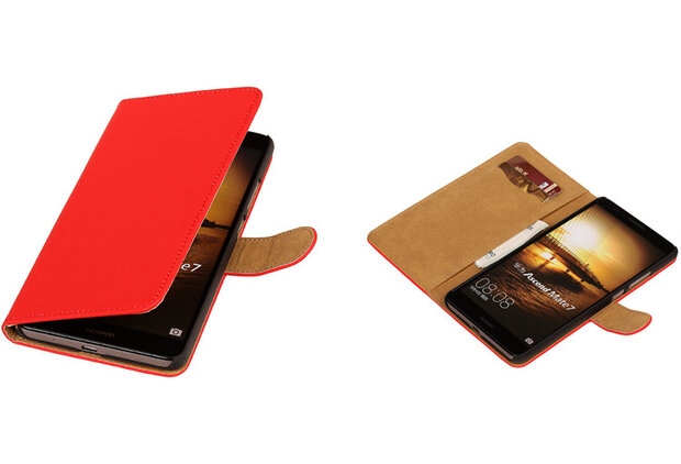 Rood Huawei Ascend Mate 7 Book/Wallet Case/Cover