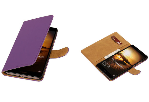 Paars Huawei Ascend Mate 7 Book/Wallet Case/Cover