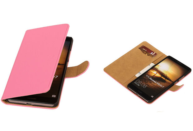 Roze Huawei Ascend Mate 7 Book/Wallet Case/Cover