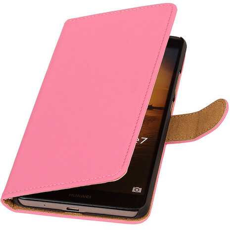 Roze Hoesje voor Huawei Ascend Mate 7 Book/Wallet Case/Cover