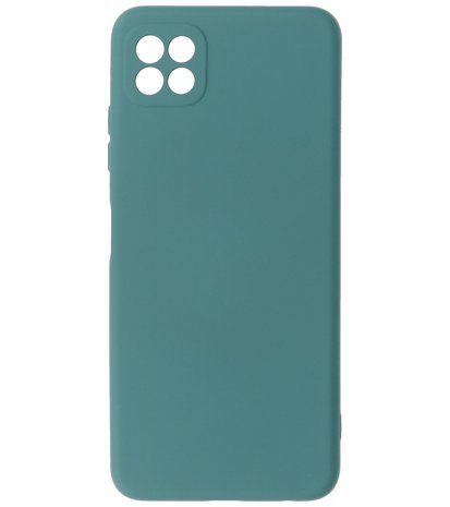 Samsung Galaxy A22 5G Hoesje - Backcover Telefoonhoesje - Donker Groen