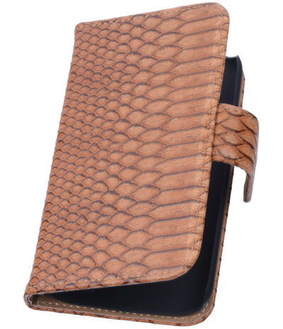 Bruin Slang Hoesje voor Samsung Galaxy Core i8260 Book/Wallet Case/Cover