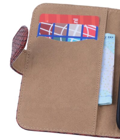 Rood Slang Hoesje voor Samsung Galaxy Core i8260 Book/Wallet Case/Cover