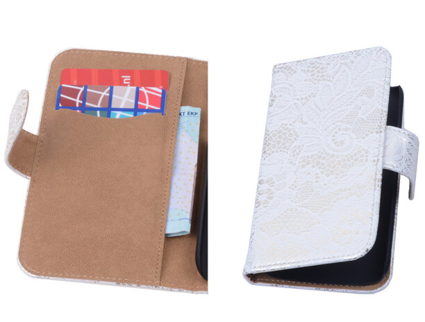 Lace Wit Samsung Galaxy Core Book/Wallet Case/Cover Hoesje