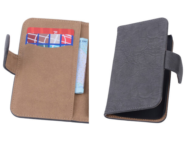 Grijs Hout Samsung Galaxy Core Hoesjes Book/Wallet Case/Cover