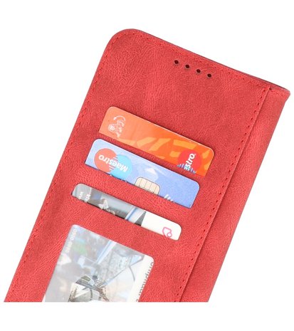 Samsung Galaxy A22 5G Hoesje - Portemonnee Book Case - Kaarthouder & Magneetlipje - Kunstleer - Rood