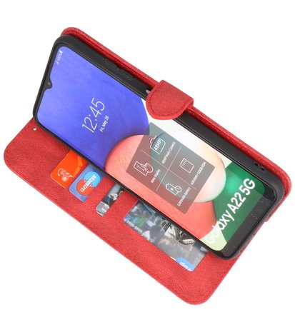 Samsung Galaxy A22 5G Hoesje - Portemonnee Book Case - Kaarthouder & Magneetlipje - Kunstleer - Rood