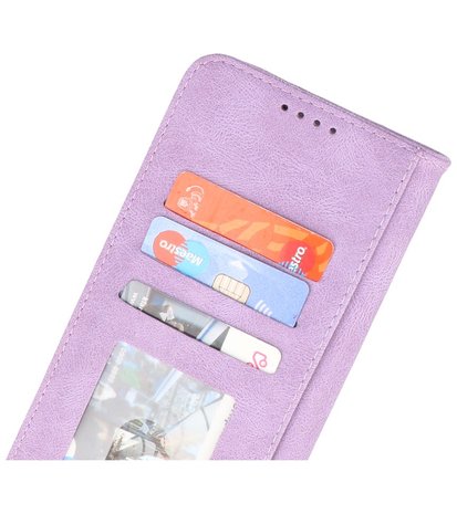 Samsung Galaxy A22 5G Hoesje - Portemonnee Book Case - Kaarthouder & Magneetlipje - Kunstleer - Paars