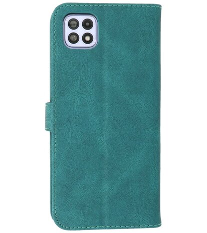 Samsung Galaxy A22 5G Hoesje - Portemonnee Book Case - Kaarthouder & Magneetlipje - Kunstleer - Donker Groen