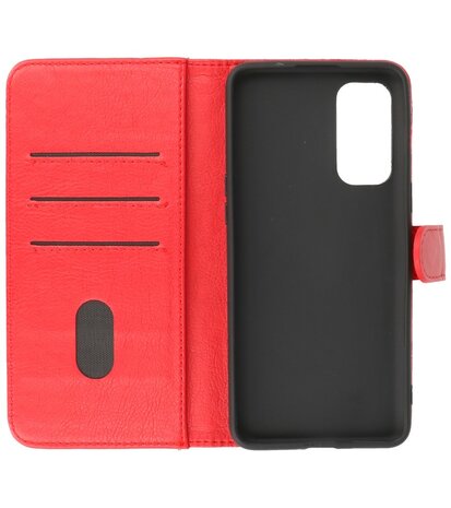 OnePlus Nord 2 5G Hoesje - Book Case Telefoonhoesje - Kaarthouder Portemonnee Hoesje - Wallet Case - Rood