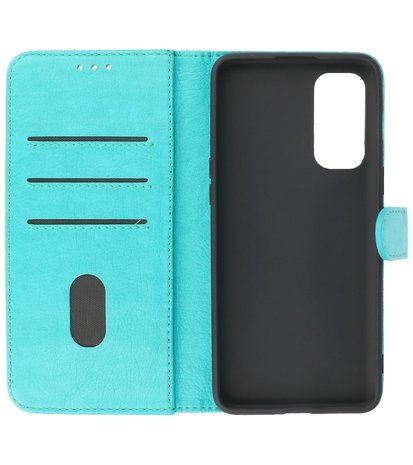 OnePlus Nord 2 5G Hoesje - Book Case Telefoonhoesje - Kaarthouder Portemonnee Hoesje - Wallet Case - Groen