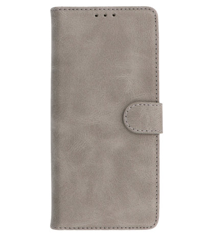 OnePlus Nord 2 5G Hoesje - Book Case Telefoonhoesje - Kaarthouder Portemonnee Hoesje - Wallet Case - Grijs