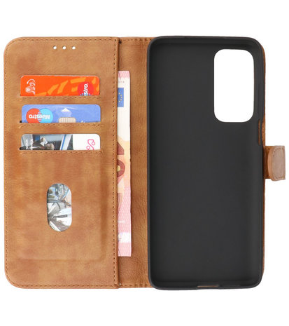 Motorola Moto Edge 2021 Hoesje - Book Case Telefoonhoesje - Kaarthouder Portemonnee Hoesje - Wallet Case - Bruin