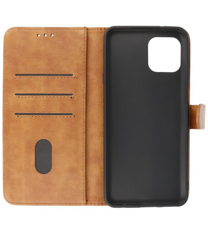 Motorola Moto Edge 20 Lite Hoesje - Book Case Telefoonhoesje - Kaarthouder Portemonnee Hoesje - Wallet Case - Bruin