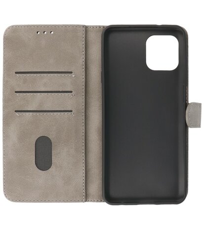 Motorola Moto Edge 20 Lite Hoesje - Book Case Telefoonhoesje - Kaarthouder Portemonnee Hoesje - Wallet Case - Grijs