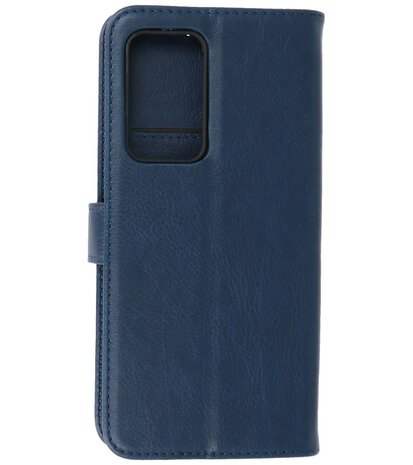 Motorola Moto Edge 20 Pro Hoesje - Book Case Telefoonhoesje - Kaarthouder Portemonnee Hoesje - Wallet Case - Navy