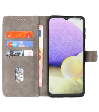 Motorola Moto Edge 20 Pro Hoesje - Book Case Telefoonhoesje - Kaarthouder Portemonnee Hoesje - Wallet Case - Grijs
