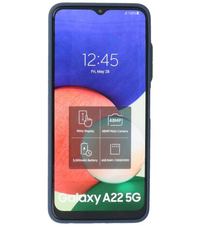 Samsung Galaxy A22 5G Hoesje - Back Cover Telefoonhoesje - Blauw