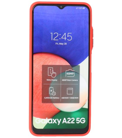Samsung Galaxy A22 5G Hoesje - Back Cover Telefoonhoesje - Rood