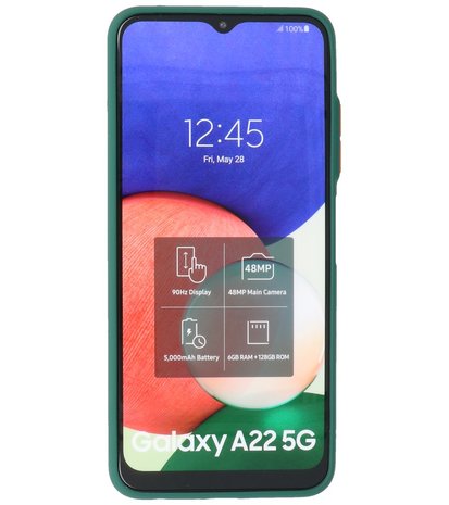 Samsung Galaxy A22 5G Hoesje - Back Cover Telefoonhoesje - Donker Groen