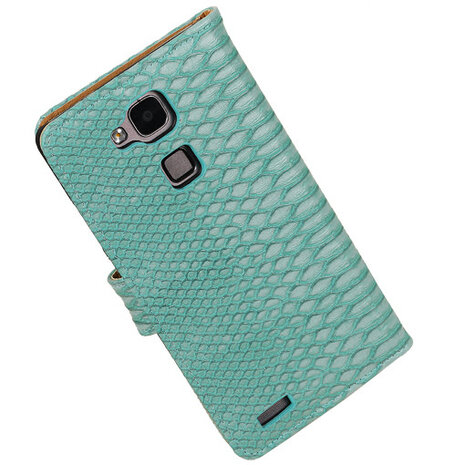 BC Slang Turquoise Hoesje voor Huawei Ascend Mate 7 Stand Bookcase Cover