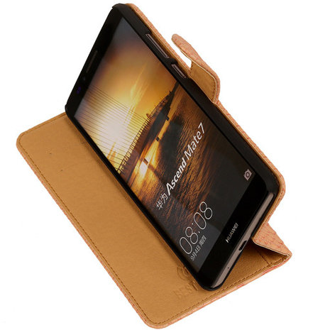 BC Slang Pink Hoesje voor Huawei Ascend Mate 7 Stand Bookcase Cover