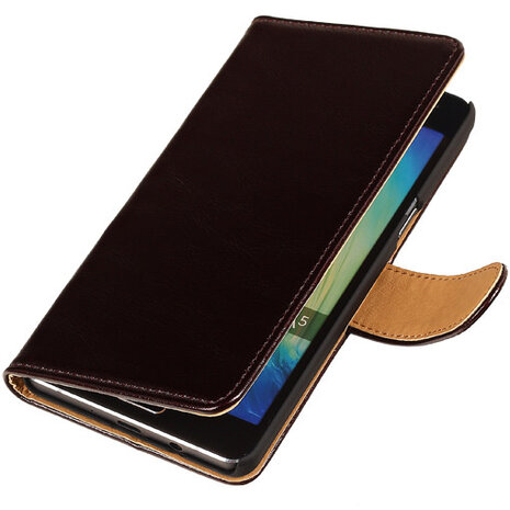 PU Leder Mocca Hoesje voor Samsung Galaxy A5 2015 Book/Wallet Case/Cover