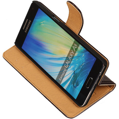 PU Leder Mocca Hoesje voor Samsung Galaxy A5 2015 Book/Wallet Case/Cover