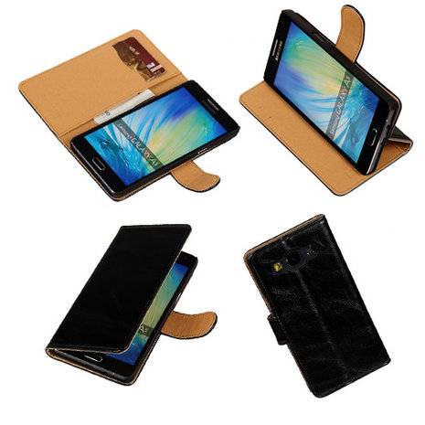PU Leder Zwart Samsung Galaxy A5 Book/Wallet Case/Cover Hoesje