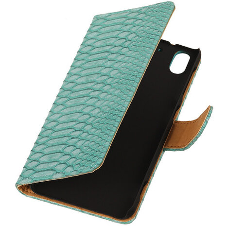 BC Slang Turquoise Hoesje voor HTC Desire Eye Stand Bookcase Cover