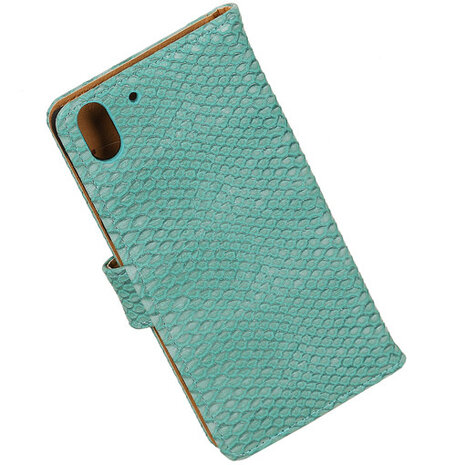 BC Slang Turquoise Hoesje voor HTC Desire Eye Stand Bookcase Cover