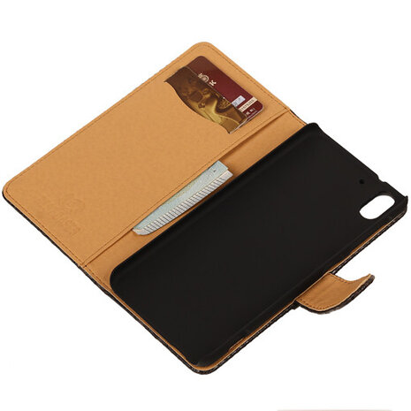 BC Slang Zwart Hoesje voor HTC Desire Eye Stand Bookcase Cover