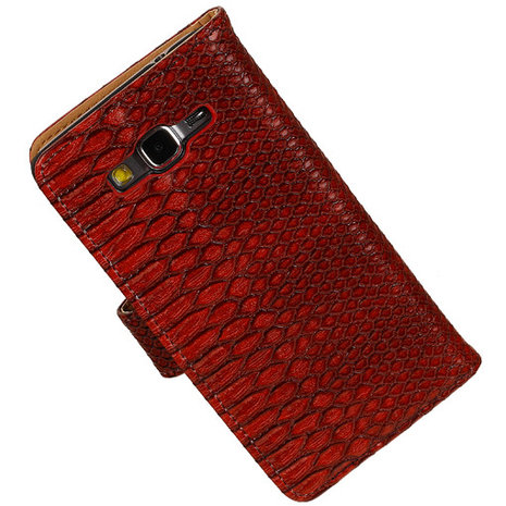 BC " Slang " Rood Hoesje voor Samsung Galaxy Grand Prime Bookcase Cover