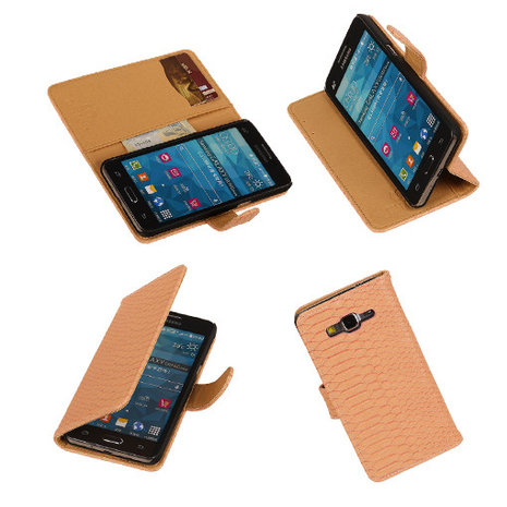 "Slang" Pink Samsung Galaxy Grand Prime Bookcase Cover Hoesje TV Stand