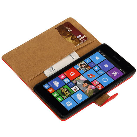 Rood Hoesje voor Microsoft Lumia 535 Book/Wallet Case/Cover