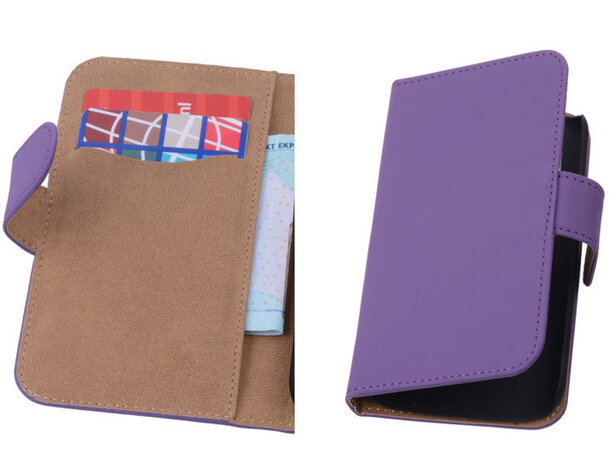 Paars Hoesje voor Samsung Galaxy Core 2 Book/Wallet Case/Cover