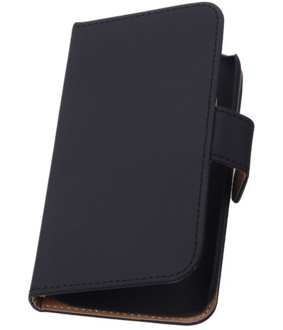 Zwart Hoesje voor Samsung Galaxy Note 4 Book Wallet Case