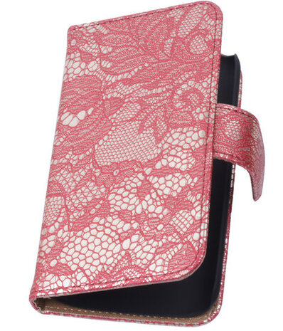 Lace Rood Hoesje voor Samsung Galaxy Core 4G/LTE G386F Book/Wallet Case