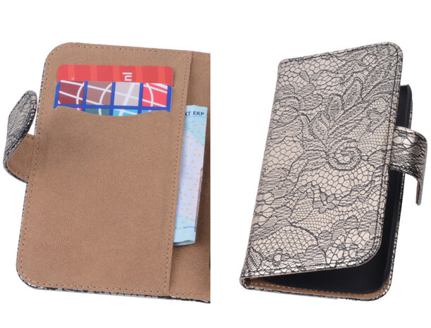 Lace Zwart Huawei Ascend G6 Book/Wallet Case/Cover Hoesje