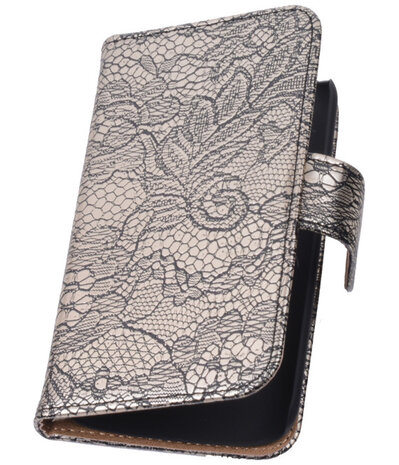 Lace Zwart Hoesje voor Huawei Ascend G6 Book/Wallet Case/Cover
