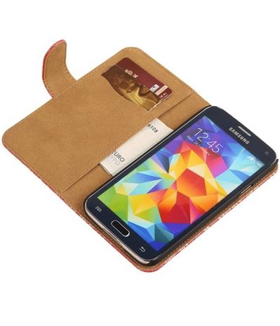 Lace Rood Hoesje voor Samsung Galaxy S5 Mini Book/Wallet Case