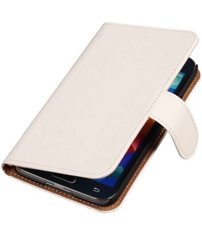 Wit Hoesje voor Samsung Galaxy S5 (Plus) Book Wallet Case
