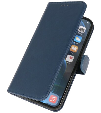 iPhone 13 Mini Hoesje - Book Case Telefoonhoesje - Kaarthouder Portemonnee Hoesje - Wallet Case - Navy