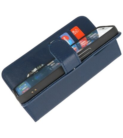 iPhone 13 Mini Hoesje - Book Case Telefoonhoesje - Kaarthouder Portemonnee Hoesje - Wallet Case - Navy