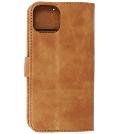 iPhone 13 Mini Hoesje - Book Case Telefoonhoesje - Kaarthouder Portemonnee Hoesje - Wallet Case - Bruin