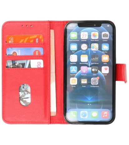 iPhone 13 Hoesje - Book Case Telefoonhoesje - Kaarthouder Portemonnee Hoesje - Wallet Case - Rood