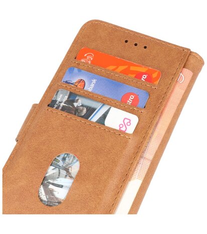 iPhone 13 Hoesje - Book Case Telefoonhoesje - Kaarthouder Portemonnee Hoesje - Wallet Case - Bruin