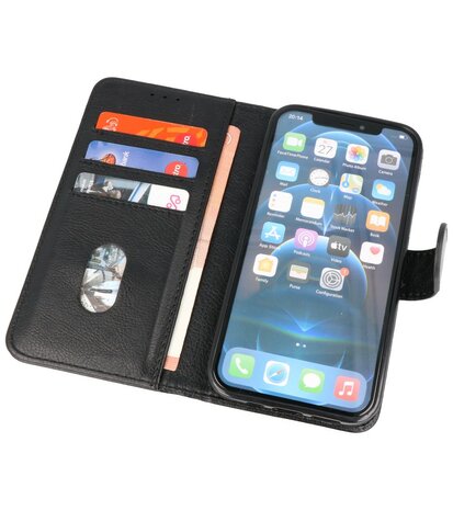 iPhone 13 Pro Hoesje - Book Case Telefoonhoesje - Kaarthouder Portemonnee Hoesje - Wallet Case - Zwart