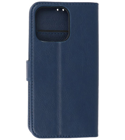 iPhone 13 Pro Hoesje - Book Case Telefoonhoesje - Kaarthouder Portemonnee Hoesje - Wallet Case - Navy